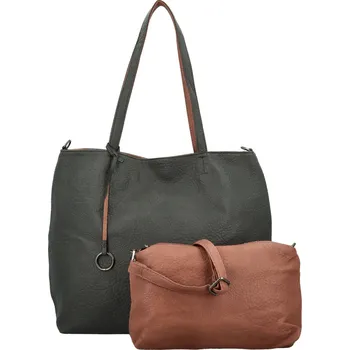 Kabelka Dámský set kabelek tmavě šedý/starorůžový - MaxFly Areti hnědá