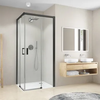 Roth Čtvercový nebo obdélníkový sprchový kout CI C2L+CI C2R, černý elox - bez vaničky Varianta: šířka levých dveří: 90 cm, šířka pravých dveří: 120 cm - (CI C2L/900_CI C2R/1200_cer), Barva profilů a typ výplně: profily: černá (elox), výplň: transparent