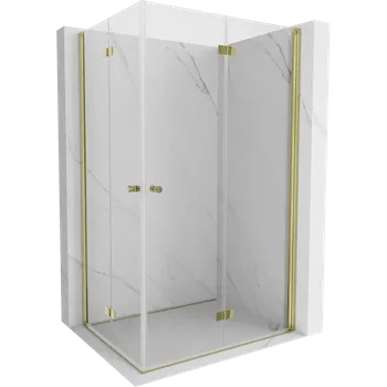 Mexen Mist-F Duo sprchová kabina skládací pravá 70 x 80 cm, transparentní, zlatá kartáčovaná - 8A6-070L-080P-55-00 Sprchové kouty