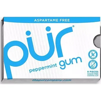 Žvýkačka PÜR Žvýkačky bez aspartamu Peppermint s xylitolem, bez cukru 9 ks