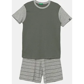 Chlapecké pyžamo Dětské bavlněné pyžamo United Colors of Benetton 2-pack 30960P08R.G.Seasonal zelená 91X, vel. 90