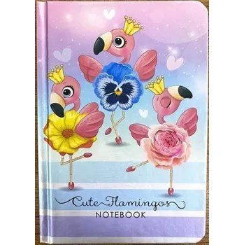 Set školních potřeb Notatnik ozdobny 115x150/64K gładki TW Flamingi