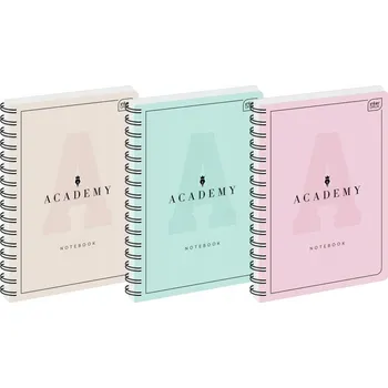 Kroužkový Blok Interdruk Academy Pastel A4 100 listů čtvereček (mřížka)