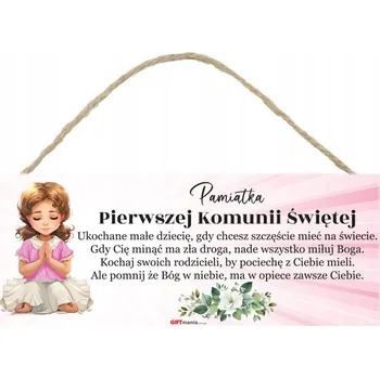Obraz DÁREK NA KOMUNIĘ ŚWIĘTĄ PRO DÍTĚ HOLČIČKU PAMÁTKA PŘÁNÍ