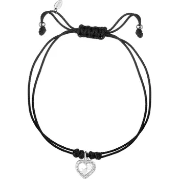 Náramek Náramek s prvky ze stříbra a zirkony - srdce, hvězdy - AP541-3816