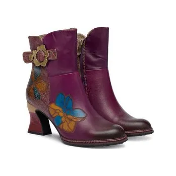 Dámské kozačky Polokozačky Laura Vita Eleao 02 Fialová 36
