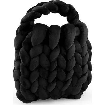 Kabelka Kabelka z velvetové příze hand made 25x22 cm - 5 černá