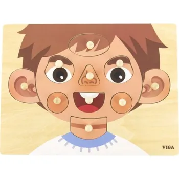 Dřevěná hračka Viga Dřevěná vkládačka kluk