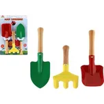 Nářadí zahradní dětské 3ks kov/dřevo 15-21cm na kartě