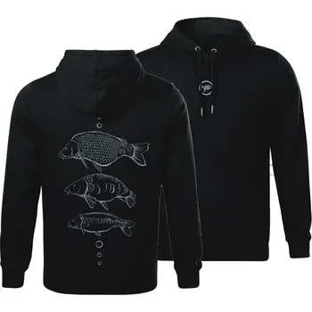 Rybářské oblečení Giants Fishing Mikina Tři Kapři Černá - M