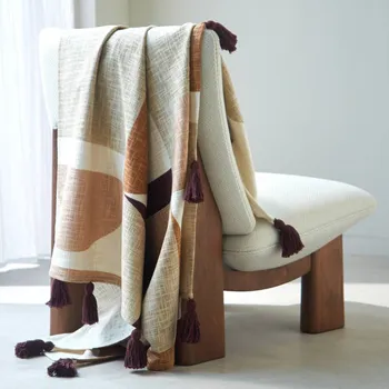 Napínací potah Blancheporte Pléd s potiskem geometrických vzorů hnědošedá