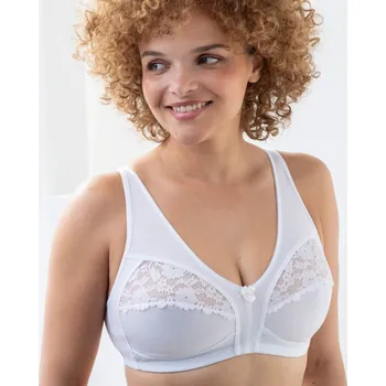 Podprsenka Blancheporte Stahující podprsenka z krajky a úpletu, bez kostic bílá 95D