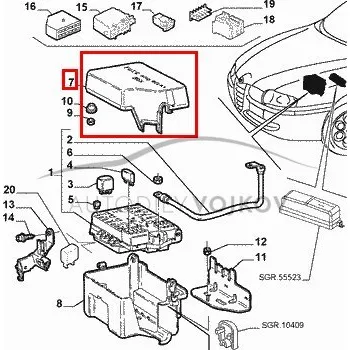Kryt pojistkové skříně Alfa Romeo 147