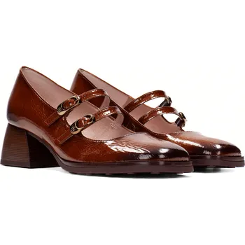 Dámské lodičky HISPANITAS dámské lodičky na širokém podpatku s pásky přes nárt lakovné hnědé | HI254381 CUERO Velikost: 41