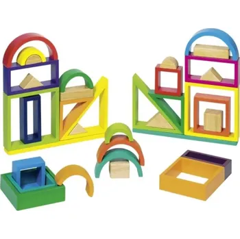 Dřevěná hračka Goki dřevěná stavebnice Duha