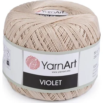Bavlněná příze háčkovací Violet 50 g - 3 (4660) béžová světlá