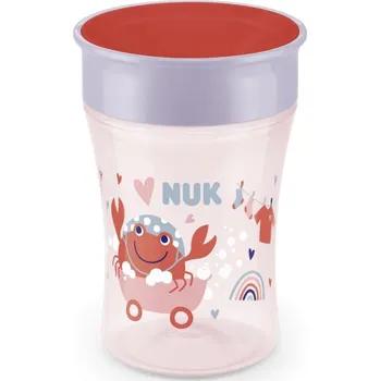 dětská jídelní sada NUK hrnek Magic Cup s víčkem 230ml červená
