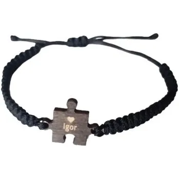 Žertovný předmět Puzzle - dřevěný náramek s gravírováním - personalizovaný produkt- Tričkový.cz