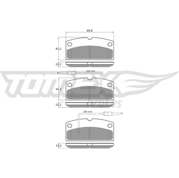 Brzdová destička Sada brzdových destiček, kotoučová brzda TOMEX Brakes TX 18-82