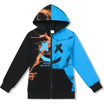 Chlapecká mikina Chlapecká mikina - KUGO MM9855, černá / modrá Barva: Modrá, Velikost: 164