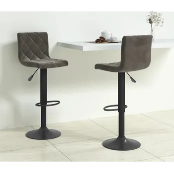 Barová židle Barové židle 2 ks tmavě šedé samet Šedá333732