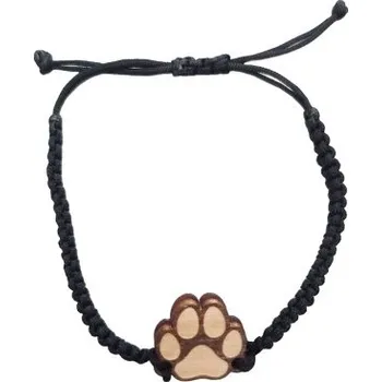 Žertovný předmět Psí tlapka - dřevěný náramek s gravírováním- Tričkový.cz
