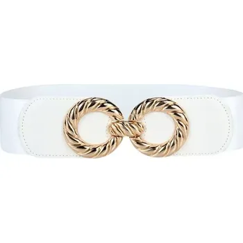 Opasek Dámský pružný elastický pásek na šaty Antanas Bílý