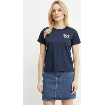 Bavlněné tričko Pinko 103320.A2G7 námořnická modř 59X, vel. XS