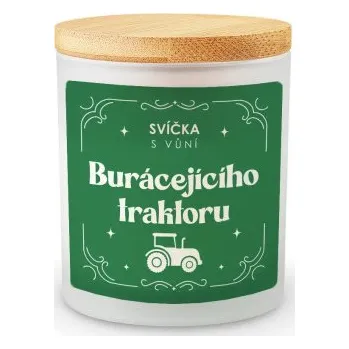 Žertovný předmět Svíčka s vůní burácejícího traktoru - vonná svíce s potiskem- Tričkový.cz