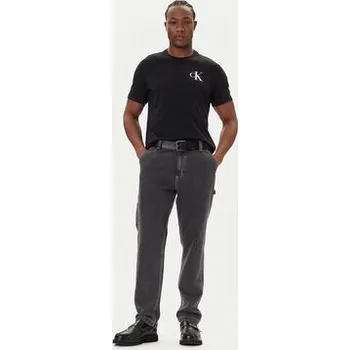 Pánské tričko Calvin Klein Jeans T-Shirt 30s Chest Logo LV04RD865G Černá Regular Fit XS