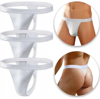 Slipy TANGA PÁNSKÉ bavlněné SEXY slipy s odhalenou gumou Tiger *M