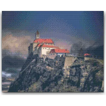 Diamantové malování Diamantové malování - Hrad Riegensburg - Rakousko Velikost: 30x40cm, Rámování: Pouze srolované plátno, Diamanty: Čtvercové
