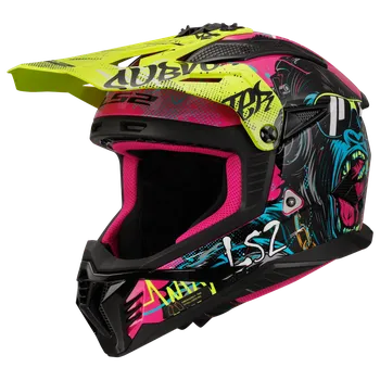Helma na motorku LS2 MX708 FAST II GORILLA PURPLE H-V YELLOW-06 XL
