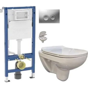 WC sada GEBERIT DuofixBasic s matným tlačítkem DELTA21 + WC bez oplachového kruhu Edge + SEDÁTKO 458.103.00.2 21MA EG1