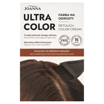 Barva na vlasy Joanna Ultra Color barva na odrosty vlasů ve středně hnědém odstínu, 1 ks