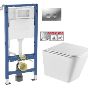 WC sada GEBERIT DuofixBasic s matným tlačítkem DELTA21 + WC INVENA&nbsp;FLORINA WITH SOFT, včetně soft/close sedátka 458.103.00.2 21MA FL1
