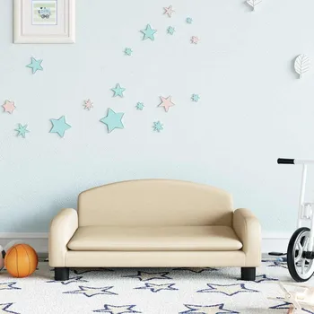 Dětský zahradní nábytek Dětská pohovka krémová 70 x 45 x 30 cm textil Krémová3196357