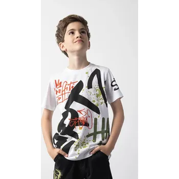 Chlapecké tričko Dětské bavlněné tričko Coccodrillo bílá barva, s potiskem, SPORTS BOY JUNIOR ZC5143202SBJ 00X, vel. 146