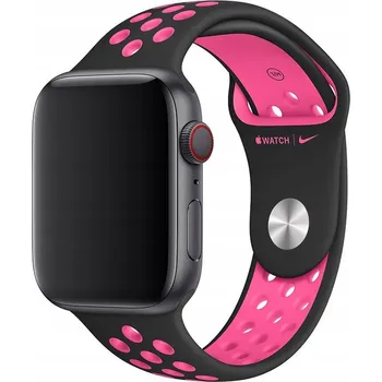 Řemínek na hodinky Řemínek Apple Nike Sport Band 44 / 45 / 49 mm MWUC2ZM/A Černý - Růžový S/M/L