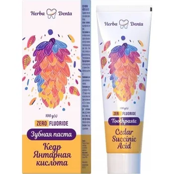 zubní pasta Zubní pasta bez fluoru Cedr Kyselina Jantarová Herba Denta 100g