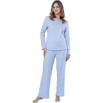Dámské pyžamo LEVEZA (M-Max) Dámské pyžamo Kora1657 Barva: 1-sv.modrá, Velikost: 2XL
