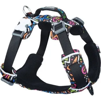 Postroj pro psa Postroj RED DINGO Sport Squiggles Black 75-112x2,5cm