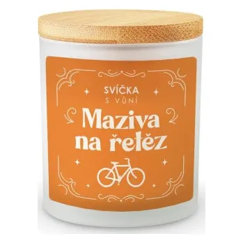 Žertovný předmět Svíčka s vůní maziva na řetěz - vonná svíce s potiskem- Tričkový.cz