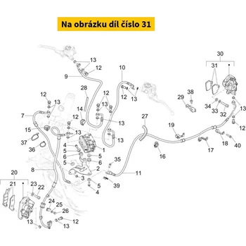 Brzda pro motocykl Piaggio Brzdové destičky Piaggio 1C006573 1C006573