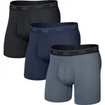 Pánské boxerky SAXX QUEST QUICK-DRY MESH BOXER BRIEF FLY 3PK XXL Černá, Šedá, Tmavě modrá