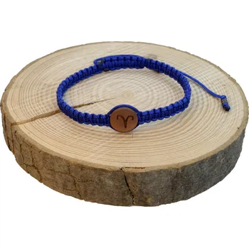 Náramek WUX Macrame znamení Berana VELIKOST NÁRAMKU: Dámská...16cm, BARVA PROVÁZKU: Žlutá neonová, PRŮMĚR PROVÁZKU: Ø 2mm