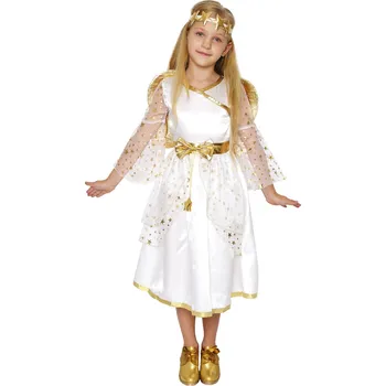 Karnevalový kostým Kostým dětský Anděl se zlatými detaily vel. 3-4 roky - Albi