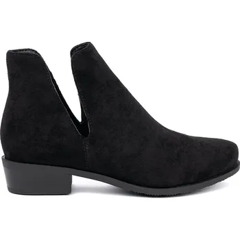 Dámské kozačky Černé dámské nízké kozačky s výřezy, podpatek 3 cm NS560P-B Velikost: 40