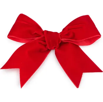 Vánoční dekorace Vánoční mašle sametová 11x9 cm Varianta: 3 červená, Balení: 6 ks