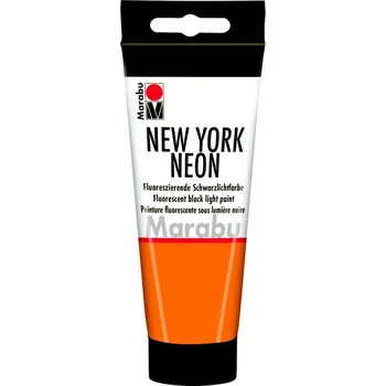 Marabu NEW YORK NEON Fluorescenční Black Light barva, Neon-oranžová 324, 100 ml